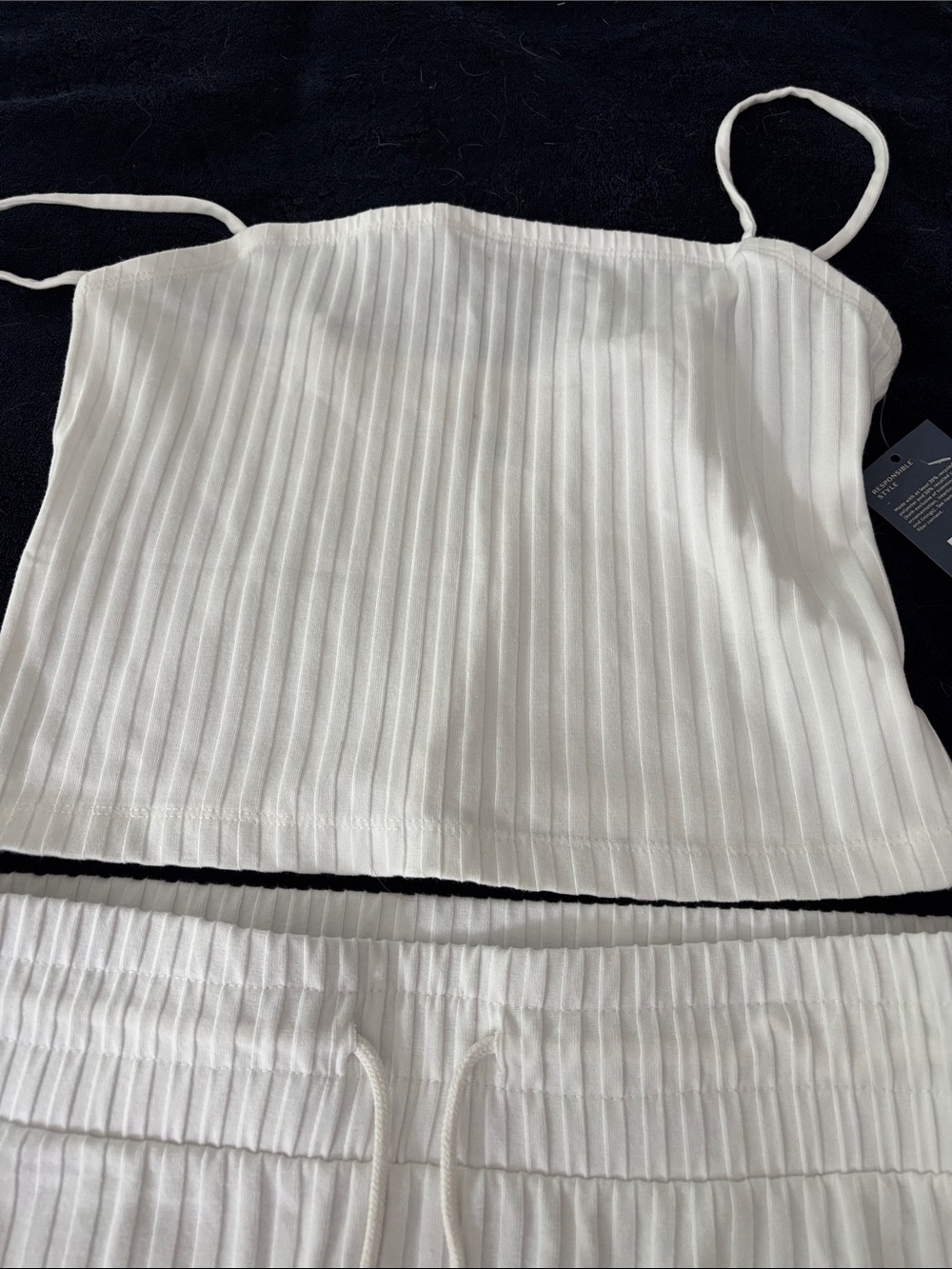 Universal Thread White Ribbed Drawstring Maxi Skirt Set - Picture 6 of 7